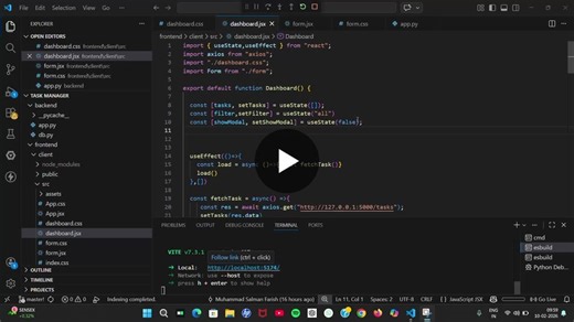 #reactjs #python #flask #mysql #fullstack #learning #projects | Muhammad Salman Farish S.U.