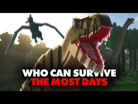 Whoever Can Survive The Most Days in Jurassic Park in Hardcore Minecraft Wins