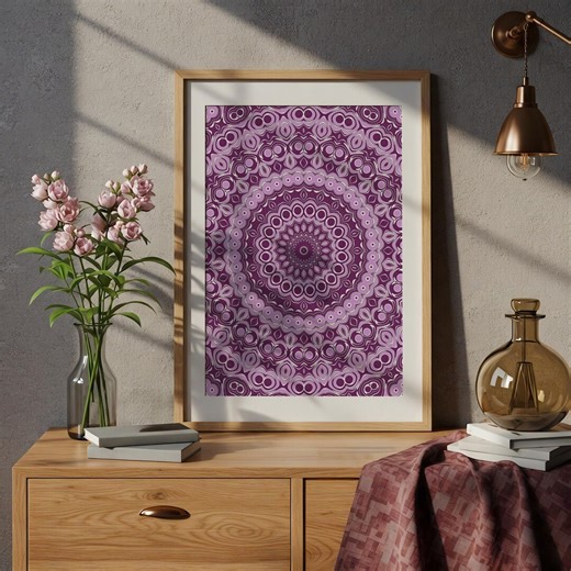 Printable Wall Art, Purple Pattern Design, Lavender and Plum Layers, Ornamental Home Decor - Etsy