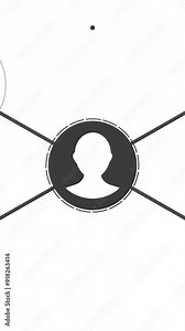 Social Network People Icon Link Connection Technology Loop Animation. Beautiful. Add Friends Network Icon Link Connection Technology Loop Animation. Interface with Icons and Links Growing.