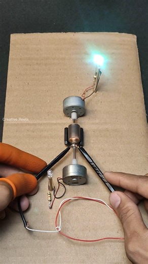 Experiment: Electric Rotor spins DC motor shaft #science #tech #shorts