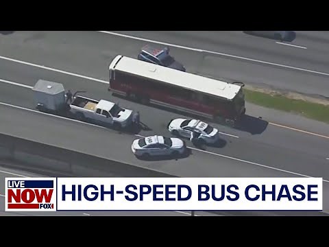 WATCH: Hijacked bus leads police on dangerous high-speed chase | LiveNOW from FOX