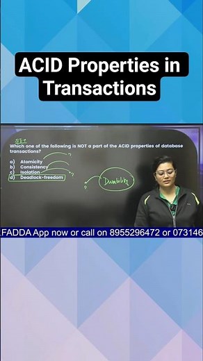 Which one of the following is NOT a part of the ACID properties of database transactions? #shorts