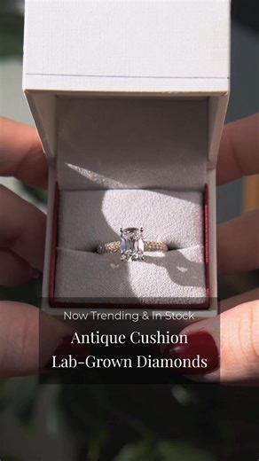 🚨 You asked and we answered! We’ve got antique cushion diamond engagement rings in stock! The vintage-inspired cut feels just right for today’s love stories. Dreaming of a Valentine’s Day proposal? Explore more trending rings in-store or at ShaneCo.com. | Shane Co.
