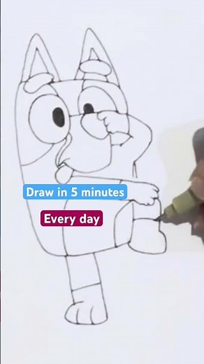 How to draw Bluey | how to draw Disney characters