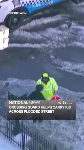 2.7M views · 34K reactions | A crossing guard went above and beyond to help a student get across a flooded street. https://www.wfla.com/news/national/meet-joe-sass-the-crossing-guard-who-helped-carry-kid-across-flooded-street/ | WFLA News Channel 8 | Facebook