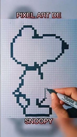 Como dibujar a SNOOPY PILOTO en pixel art