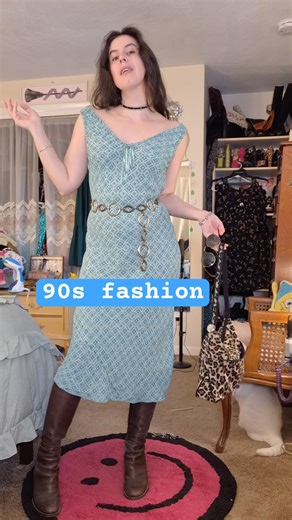 90s fashion: thrifted the dress of my 1998 dreams so l had to style and outfit to match its vibes.