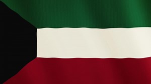 Kuwait flag waving animation. Full Screen. Symbol of the country. 4K