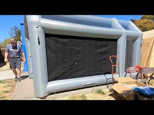 WARSUN Inflatable Paint Booth 14' x 10' x 8.5'. Unboxing and setting up with a quick walk-through.