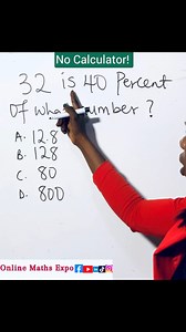 1.6M views · 22K reactions | Percentage Word Problem is simplified 朗 #mathreels #viralmaths #viralfacebookvideo #examtips #learnmath #mathtutorial #viralfypreels #jobinterviewquestions | Online Maths Expo | Facebook