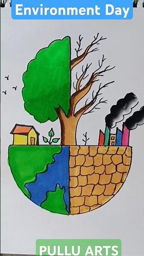 World Environment Day Drawing | Earth Day | Drawing Nature