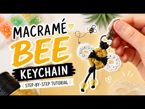 DIY Macrame Keychain | Bee Tutorial 🐝 (Step-by-Step)