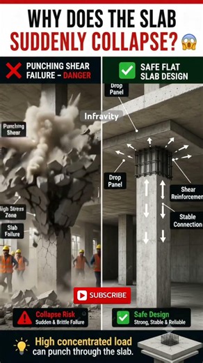 Punching Shear Failure vs Safe Flat Slab Design ⚠️