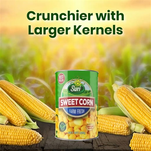 Step up your cooking game with Suri Sweet Corn! 🌽✨ Indulge in the crunchier, larger kernels that bring farm-fresh goodness to every bite. Perfect for salads, soups or your favourite recipes. Suri Sweet Corn elevates your dishes with unparalleled flavour and freshness. Transform every meal into a culinary delight with Suri Sweet Corn! 𝑾𝒊𝒕𝒉 𝑺𝒖𝒓𝒊 𝒚𝒐𝒖 𝒌𝒏𝒐𝒘 𝒚𝒐𝒖 𝒂𝒓𝒆 𝒈𝒆𝒕𝒕𝒊𝒏𝒈 𝒕𝒉𝒆 𝒃𝒆𝒔𝒕! #IloveSuriBrand #SuriFood #SuriSweetCorn #FarmFresh #DeliciousMeals #HealthyEating 