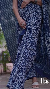 Indulge in the serenity of blue. 💙 Our latest collection of sarees and suits is under the spell of indigo, beautifully blending tradition and modernity. | Libas