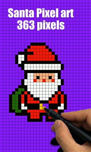 Santa 🎅 Easy Pixel Art #pixelart #santa #asmr