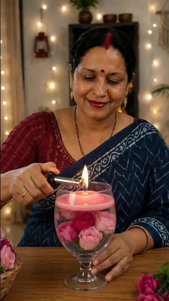 🌸🕯️ DIY Floating Flower Candle | Wax Candle Making at Home | Easy Handmade Candle Tutorial