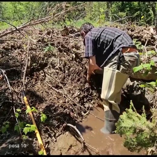 Unclogging Very Plugged Culvert Pipe With Lots Of Sediment Build Up | Post10