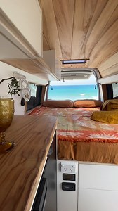 Have a look at what we built in this 4WD LWB Toyota Hiace Featuring an in built cooking area which is accessible internally as well as outdoors through the side door — space saving compared to bulky portable stoves 👌🏽 Plus your very own fridge, sink and tap, wall fan, solar power, lighting, skylight, pull out table, loads of storage under the bed and overhead, and back pull out deck Would you want a camper van like this? | Byron Bay Van Fitouts