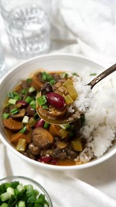 "We LOVE gumbo in this house, and have to say this nailed it." 🍲 COMMENT RECIPE ⬇️ https://www.liveeatlearn.com/vegan-gumbo/ | Live Eat Learn