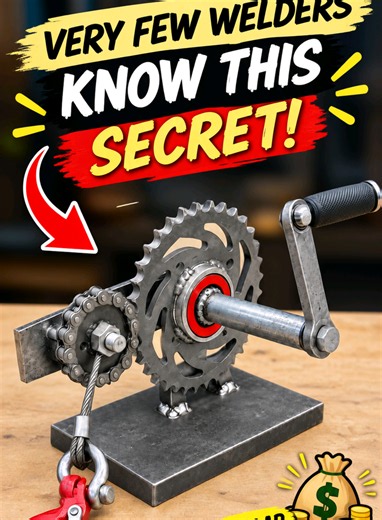 Very Few Welders Know This Secret! Turning an Old Chain and Sprocket Into a Million-Dollar Winch! #welding #diy #metalworking #inventions #machining