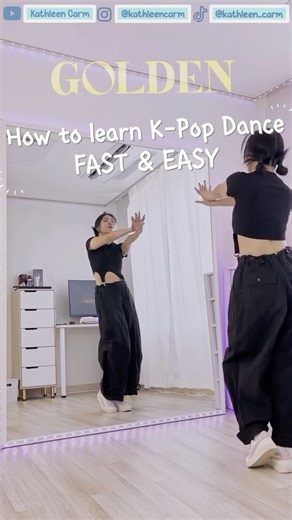 Kathleen Carm on Instagram: "Check out the Step by Step Explained Dance Tutorial on my Yt channel and follow along🥰 . #dancetutorial #kpopdancecover #kpop #kpopdemonhunters #netflix #golden #huntrix #huntrixgolden #dancecover #dancechallenge #dancetips #practice #danceclass #dancetips"