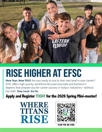 Enroll Now for Spring 2026 Mini-Mester Classes at Eastern Florida State College! - Space Coast Daily