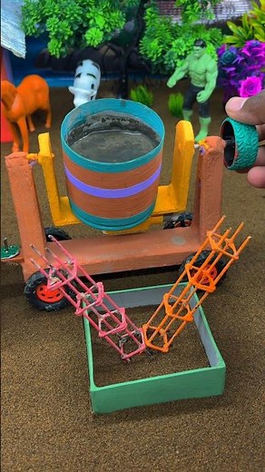 Mini Cement Foundation Preparation 🧱 | DIY Mini Build#shorts#youtubeshorts