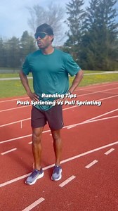 Running Tips Push Sprinting Vs Pull Sprinting 🤔Push Sprinting 👉Push sprinting is the action of actively driving the foot down from a hip extension. The gluteus maximus is seen as the main driver for forwarding movement in push sprinting and begins the moment the foot starts to make movement back to the ground. This means that the leading leg cannot be left to just “fall” back down to the ground, it needs to be pushed down. The thinking behind this is that it allows the foot to go through its f