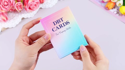 Marspark 48 Pcs DBT Flashcards - Dialectical Behavior Therapy Coping Skills Cards, Anxiety Coping Skills, Cognitive Distortions, DBT Affirmations Mental Health Counseling Card Deck