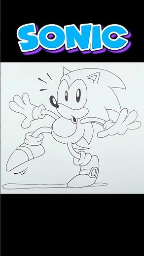Sonic The Hedgehog Drawing | Line Art Tutorial #sonic #sonicthehedgehog #shorts