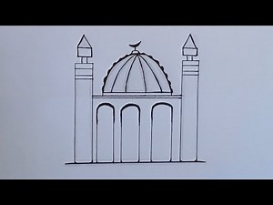 Learn to draw mosque easily || Mosjid draw easy || drawing tutorial