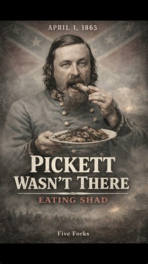 GEORGE PICKETT WAS EATING FISH INSTEAD OF BEING AT THE BATTLE!