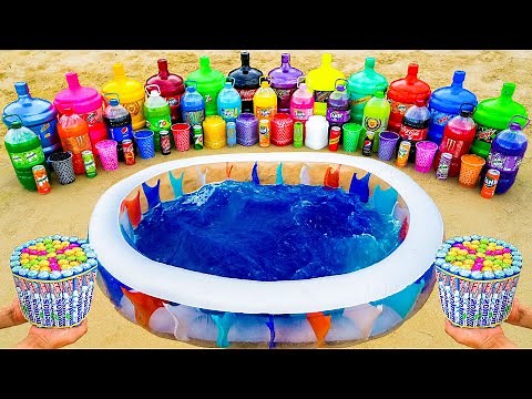 EXPERIMENT: Giant Coca-Cola bottle vs Swimming Pool, Orbeez, Fanta, Mirinda, Mtn Dew and Mentos