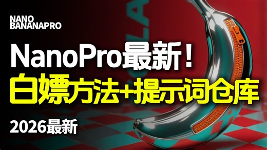 2026最新NanoPro 教程白嫖方法 提示词仓库大全！(附文档)