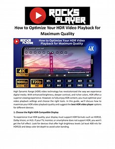 How to Optimize Your HDR Video Playback for Maximum Quality - SlideServe