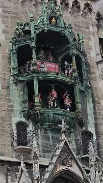 The Marienplatz clock show, known as the Glockenspiel