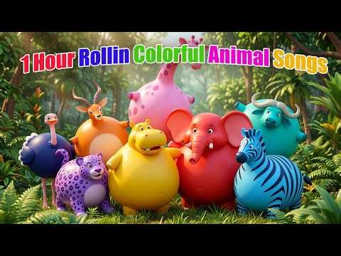 1 Hour Rollin Colorful Animal Songs | Animal Rollin Songs | Zazzy Melody