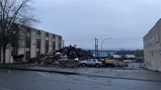 Vacant building in Port Alberni demolished after overnight fire