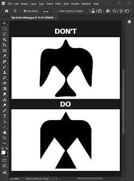 Simple Photoshop Tips: How to Draw a Bird Icon and Make It a Vector! #shorts
