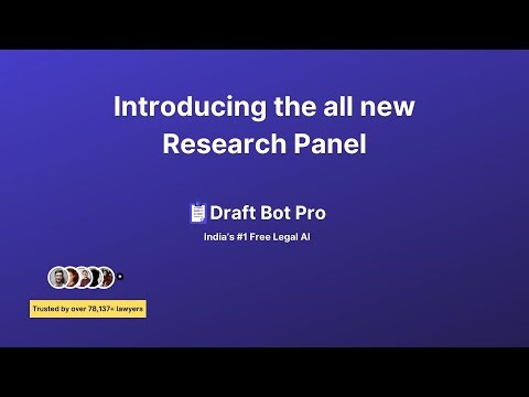 Introducing the new Research Panel in Draft Bot Pro - Do accurate AI Legal Research while Drafting