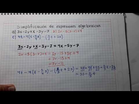 SIMPLIFICAR EXPRESIONES ALGEBRAICAS