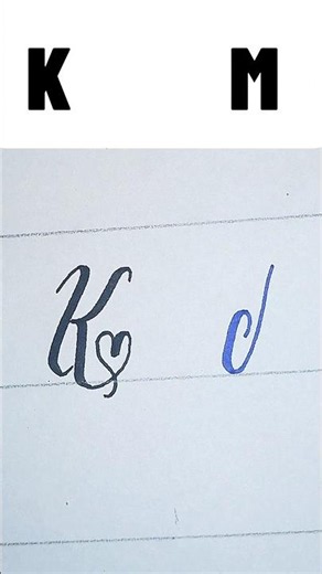 K ❤️ M Heart Letter Design ✨ | Easy Calligraphy Tutorial #shorts