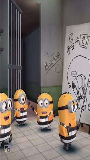 Los minions se fugan de la carcel!. Los minions en español.