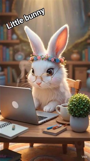 bunny working on computer🐇💻 #cartoon #cartoonvideo #bunny #kidsvideo