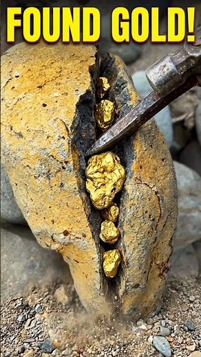 Cracking Open an Ordinary Rock to Find PURE GOLD!