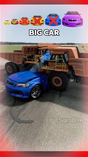 😱Big & Small Cars vs Minecraft Piggy🐷 #shots #beamngdrive