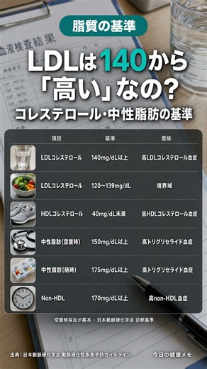 LDLは140から「高い」なの？ コレステロール・中性脂肪の基準