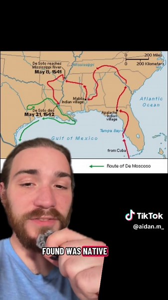 “De Soto had a privileged glipse of an indian world” “the window opened and slammed shut. When the french came in and the record opened up again, it was a transformed reality. A civilization crumbled” #fyp #history #nativeamerican